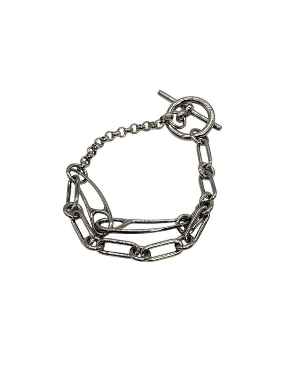 Hermes Bracelet Chaine D'ancre Punk Sh Size SV 925 Silver 3424